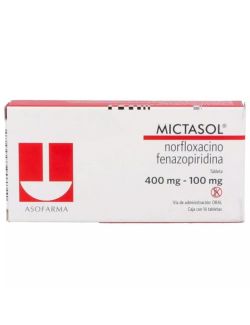MICTASOL® 400mg/100mg (Norfloxacino/Fenazopiridina) - 16 Tabletas - Asofarma - RX2