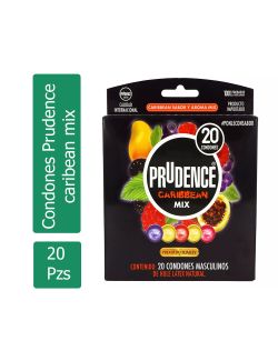 Preservativo Prudence Caribean Mix Caja Con 20 Condones