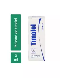 Timolol Solusión .5 mg/mL Caja Con Frasco Gotero 5 ml