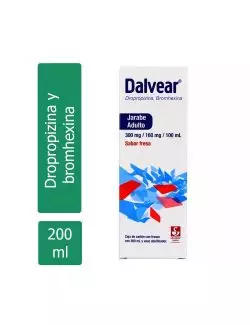 Dalvear Jarabe 300 / 160 mg Caja Con Frasco 100 mL - Adulto Sabor fresa