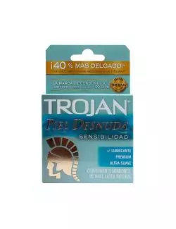 Preservativo Trojan Piel Desnuda Caja Con 3 Condones