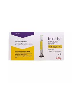 Trulicity Solución 0.75 mg/0.5 mL Inyectable Caja Con 2 Plumas Precargadas - Rx3