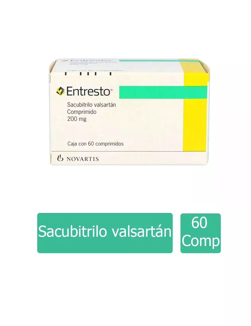 Entresto® 200 mg (Sacubitrilo Valsartán) - 60 Comprimidos - Novartis