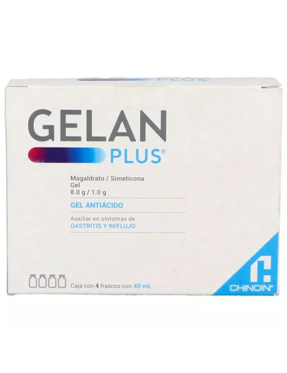 Gelan Plus 8 g/1g Caja Con 4 Frascos 40 mL