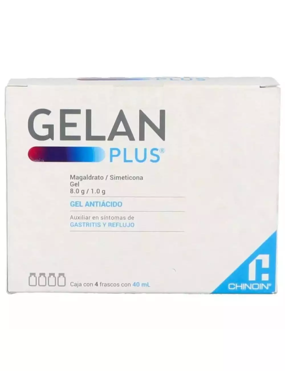 Gelan Plus 8 g/1g Caja Con 4 Frascos 40 mL