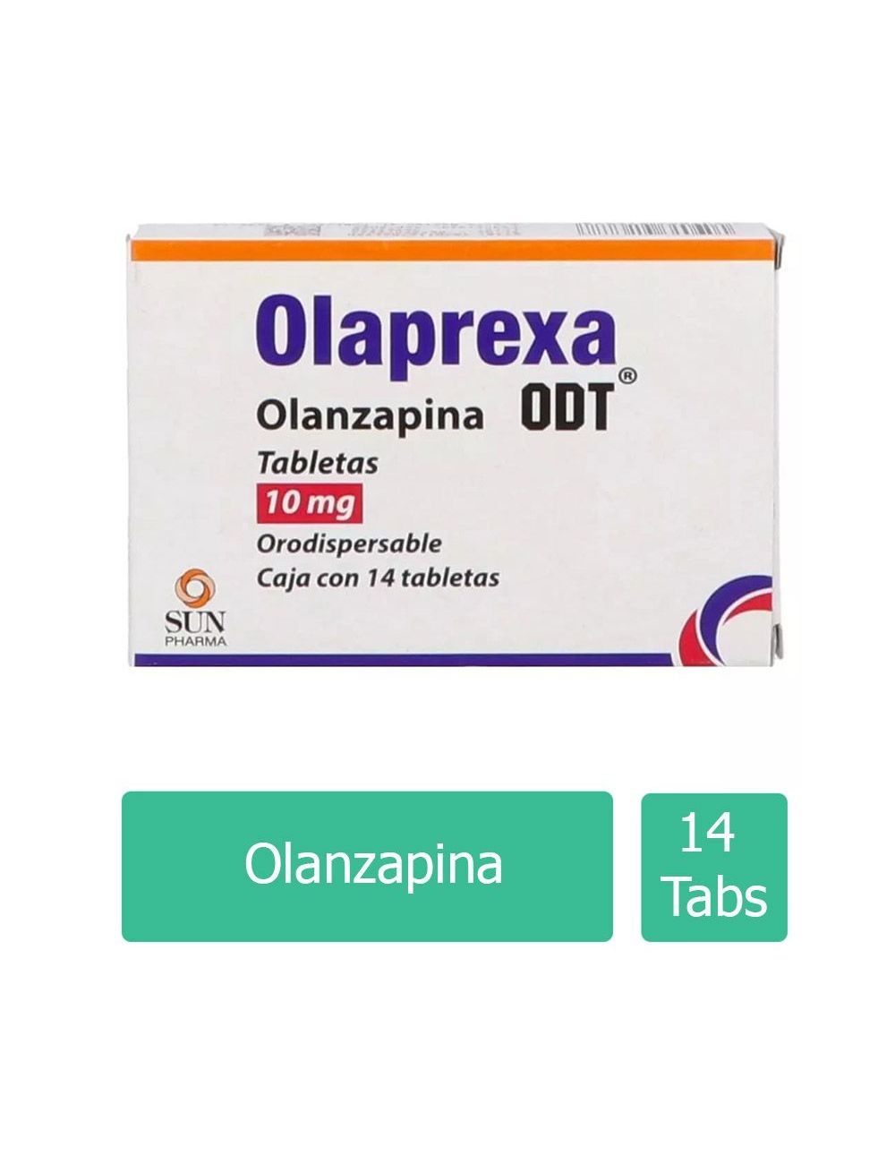 Olaprexa ODT® 10 mg (Olanzapina) - 14 Tabletas Orodispersables - Sun Pharma