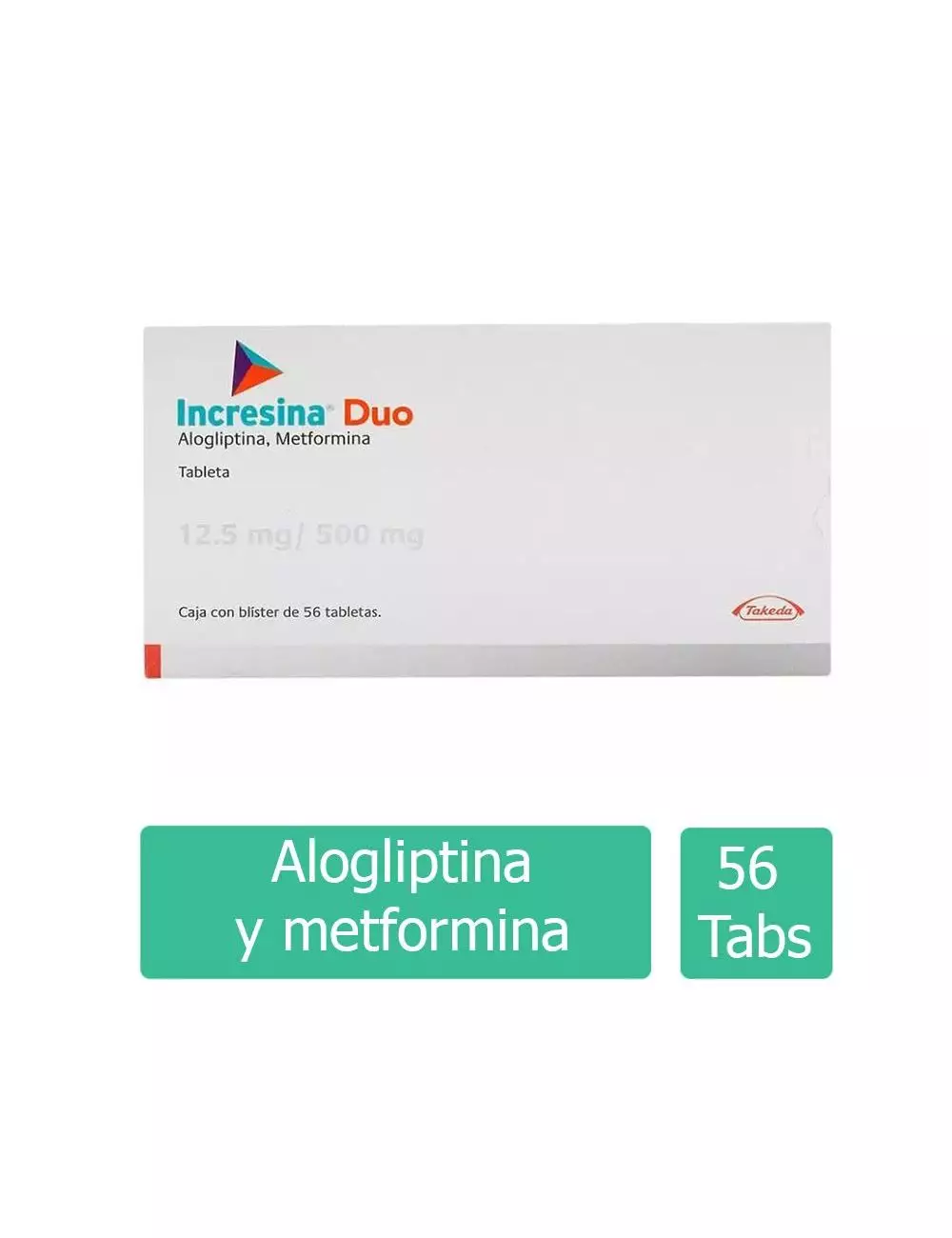 Incresina® Duo 12.5 mg/500 mg (Alogliptina/Metformina) | 56 Tabletas | Takeda