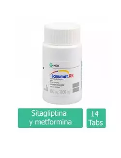 Janumet XR 100 mg/1000 mg Con 14 Tabletas