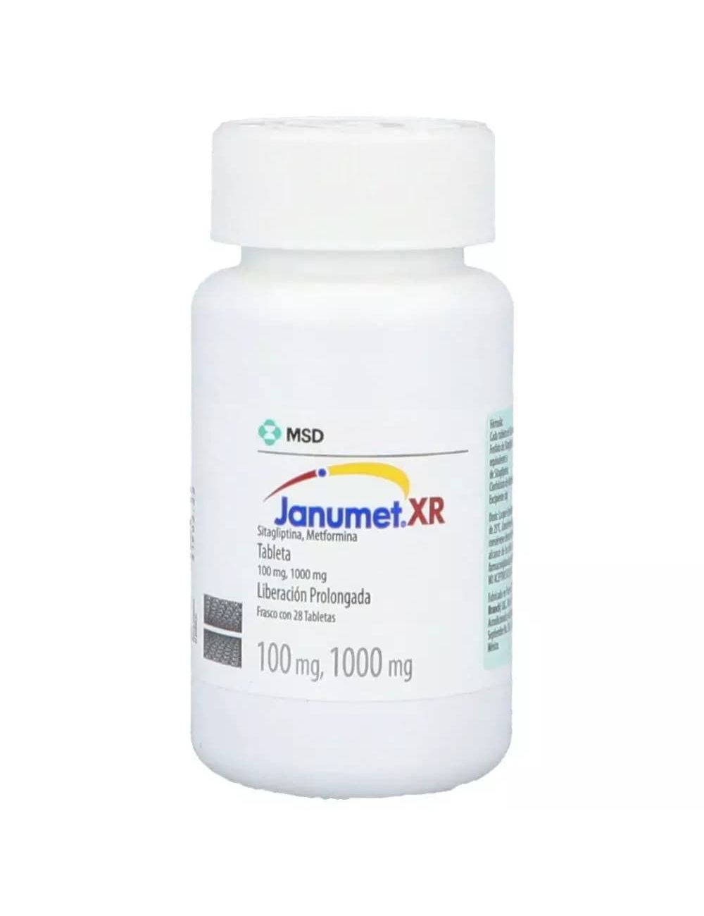 Janumet XR 100 / 1000 mg Frasco Con 28 Tabletas