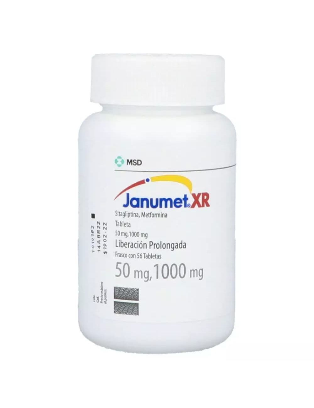 Janumet XR 50 / 1000 mg Frasco con 56 Tabletas