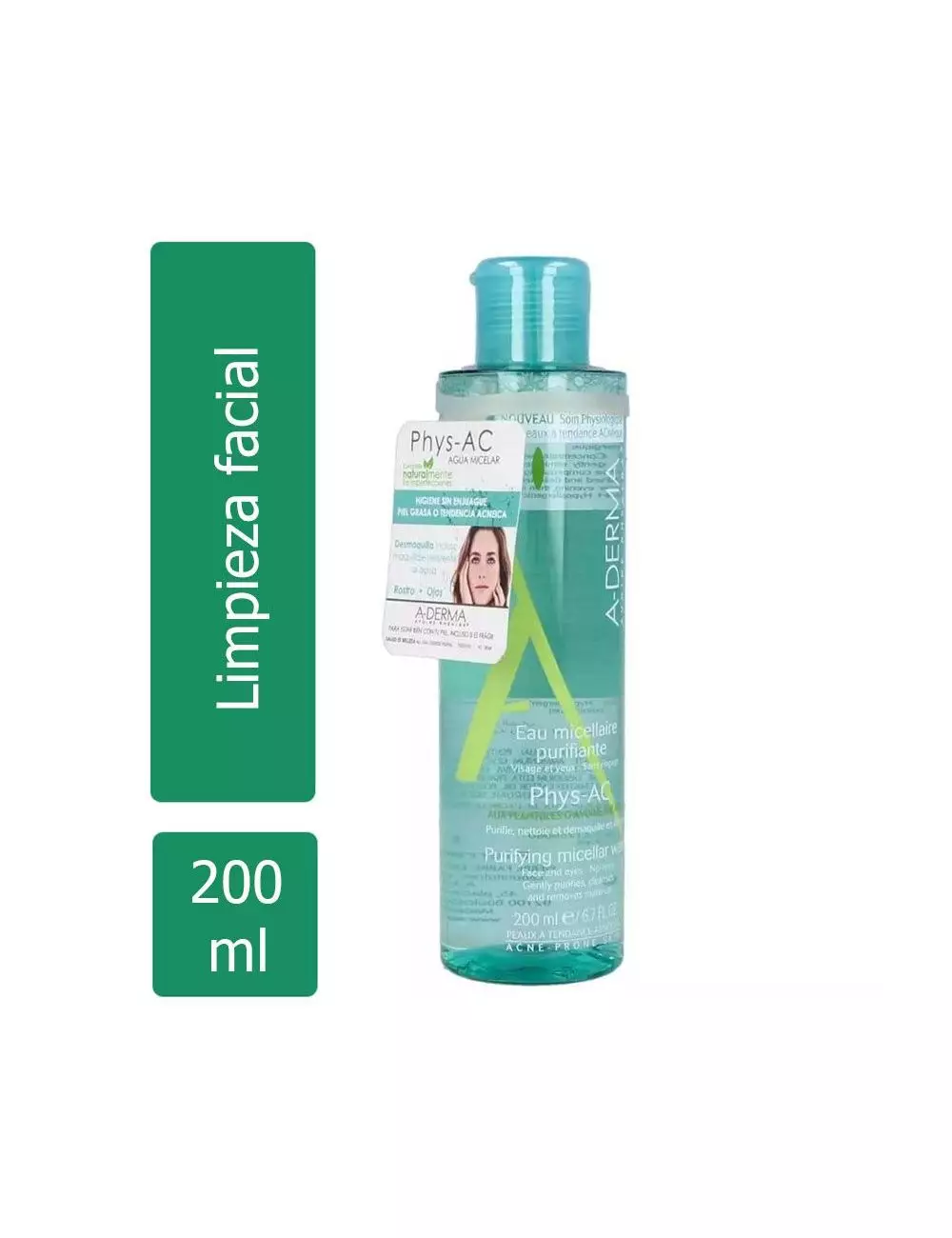 Loc A-Derma Limpieza Facial Botella Con 200 mL