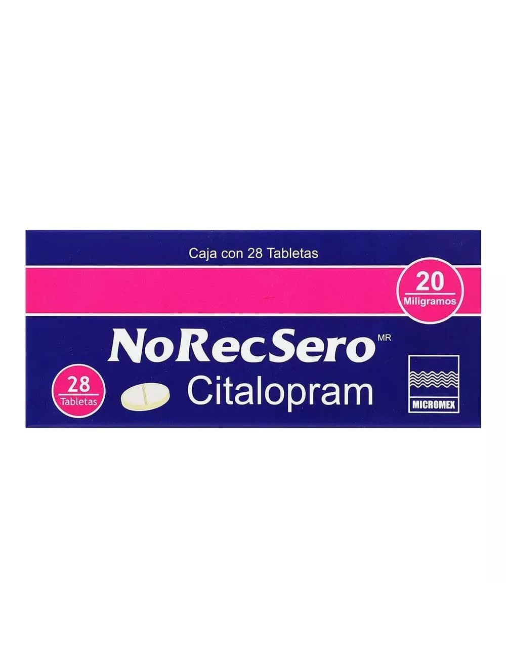 Precio Norecsero Citalopram 20 mg con 28 tabletas | Farmalisto MX