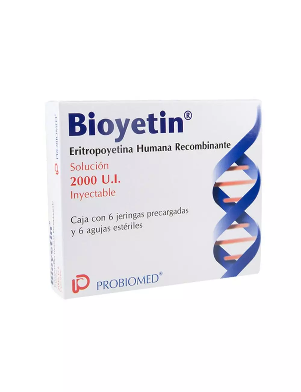 Bioyetin® 2000 U.I (Eritropoyetina) - 6 Jeringas Precargadas - Probiomed -RX3.