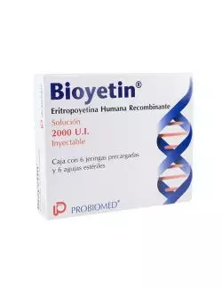 Bioyetin® 2000 U.I (Eritropoyetina) - 6 Jeringas Precargadas - Probiomed -RX3.