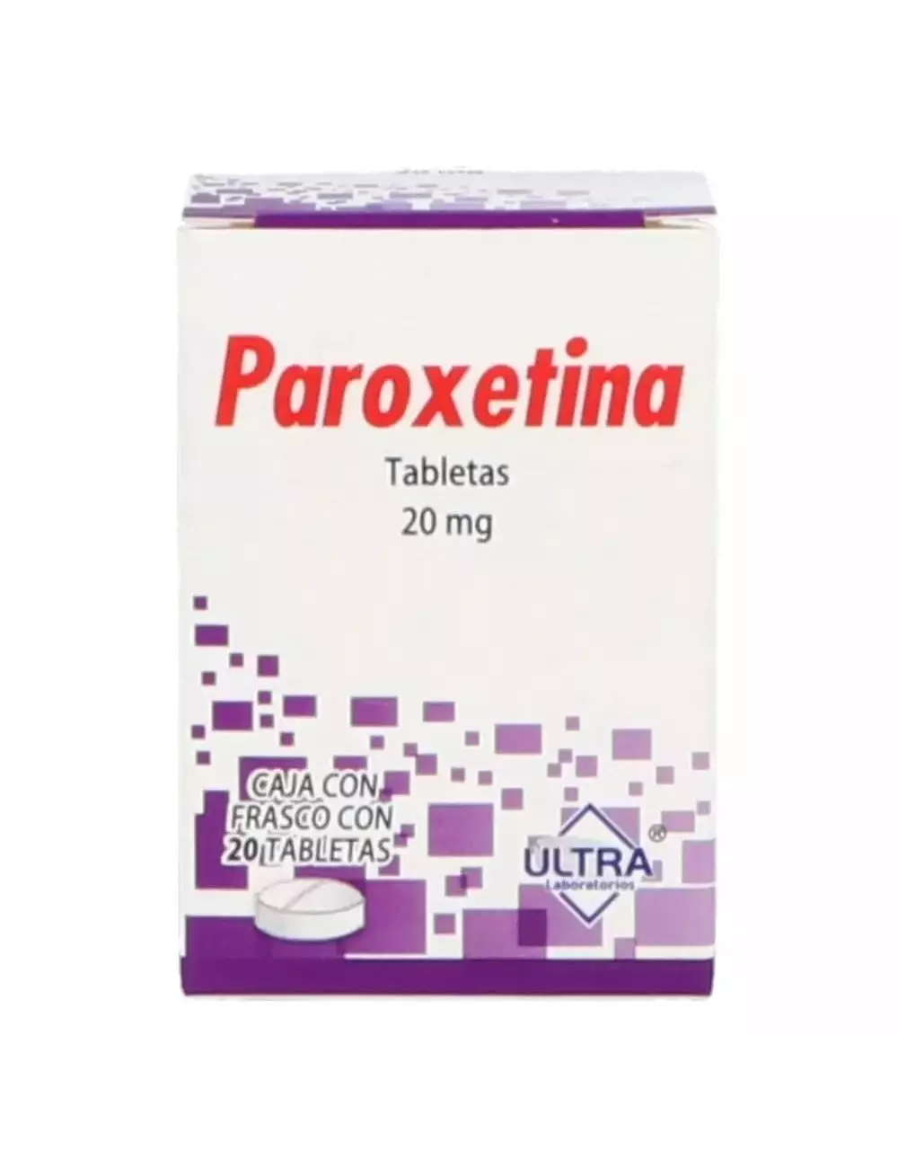 Paroxetina 20 mg. 20 Tabletas