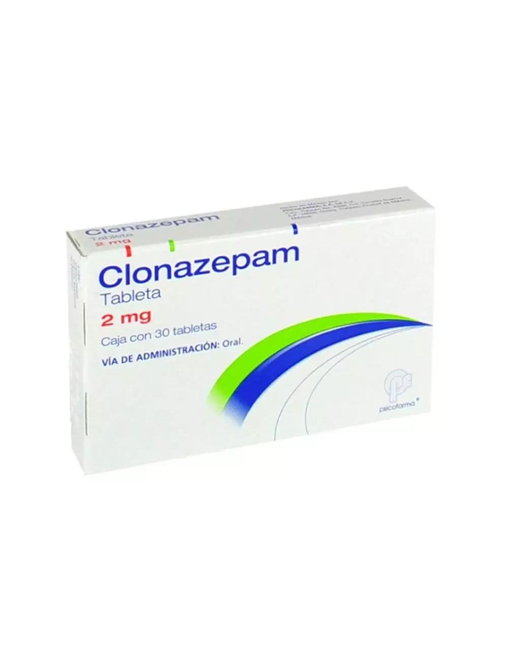 Clonazepam 2 mg. 30 Tabletas - RX1
