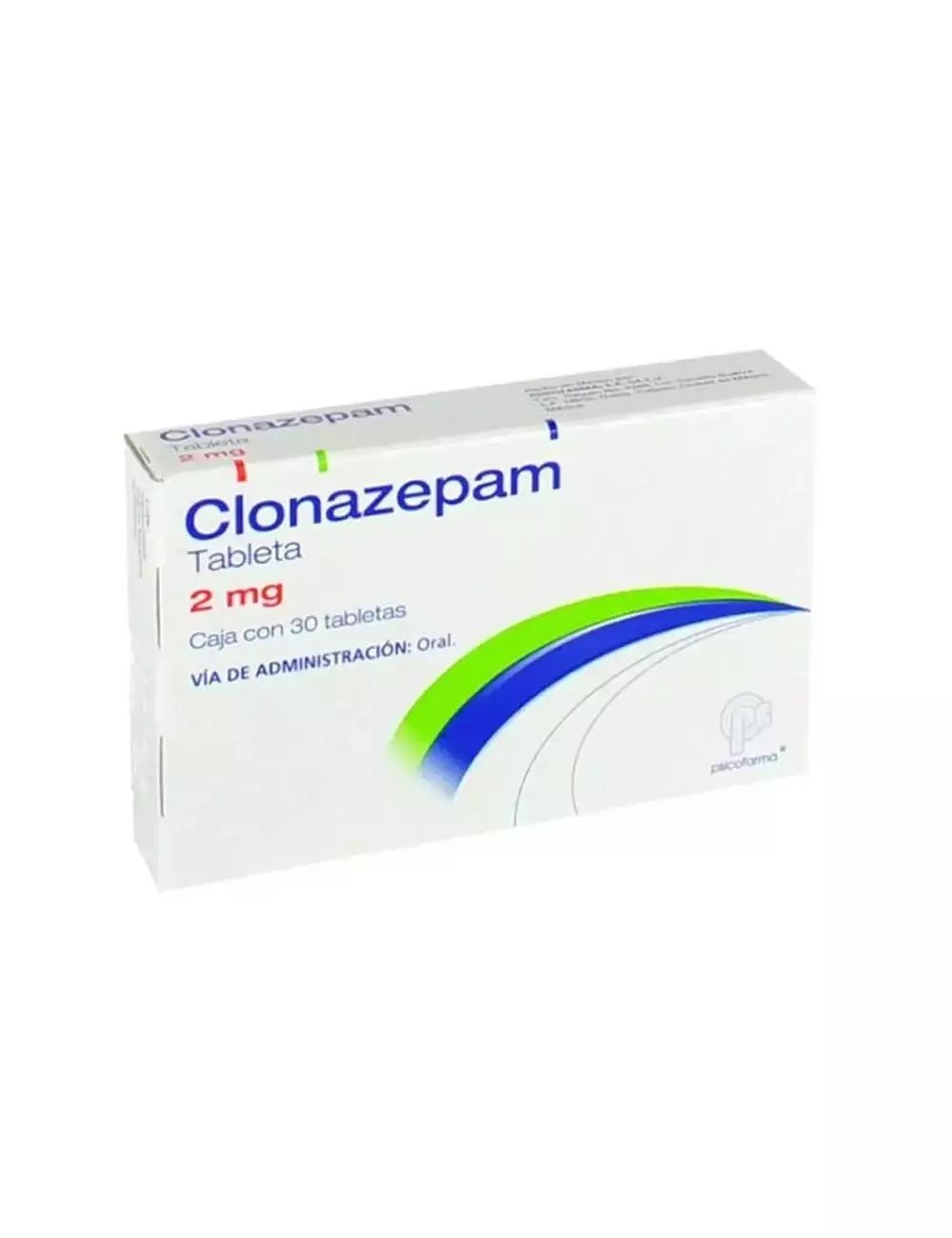 Clonazepam 2 mg. 30 Tabletas - RX1