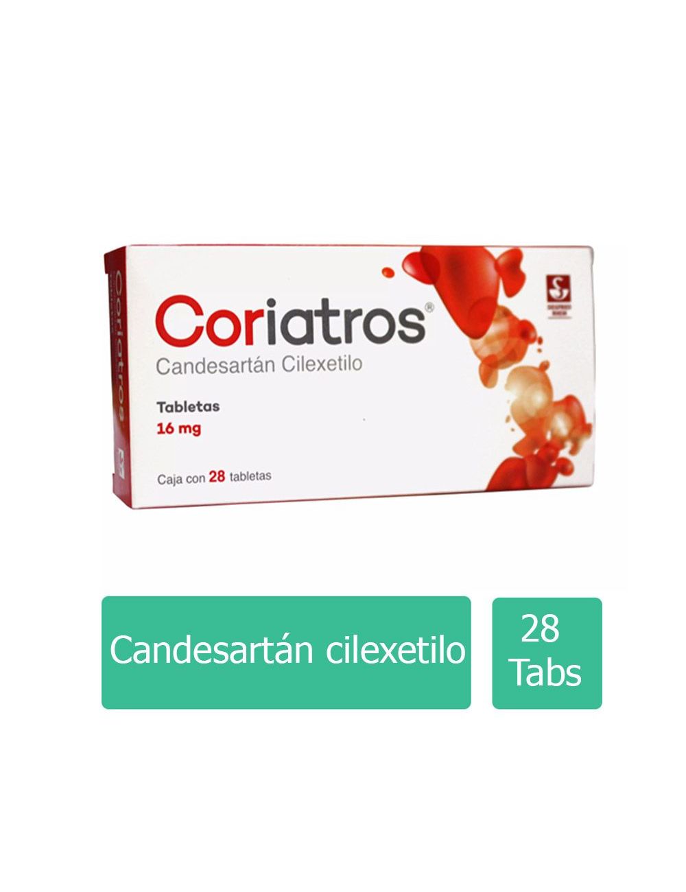 Coriatros® 16 mg - Caja con 28 tabletas | Candesartán Cilexetilo | Siegfried Rhein