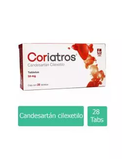 Coriatros® 16 mg - Caja con 28 tabletas | Candesartán Cilexetilo | Siegfried Rhein