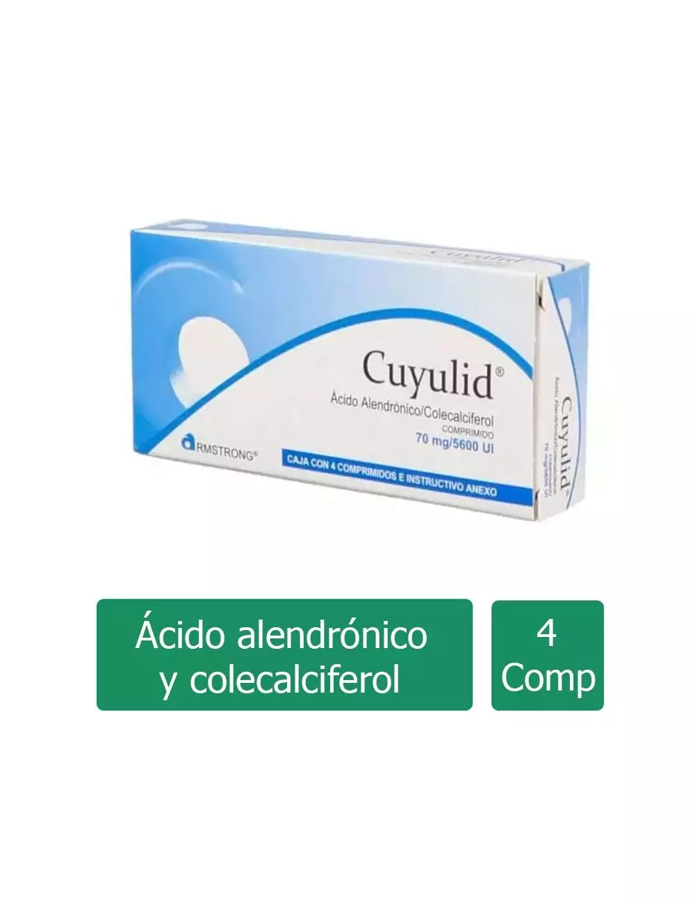 Cuyulid® 70 mg/5600 UI | 4 Comprimidos (Ácido Alendrónico/Colecalciferol) | ARMSTRONG®