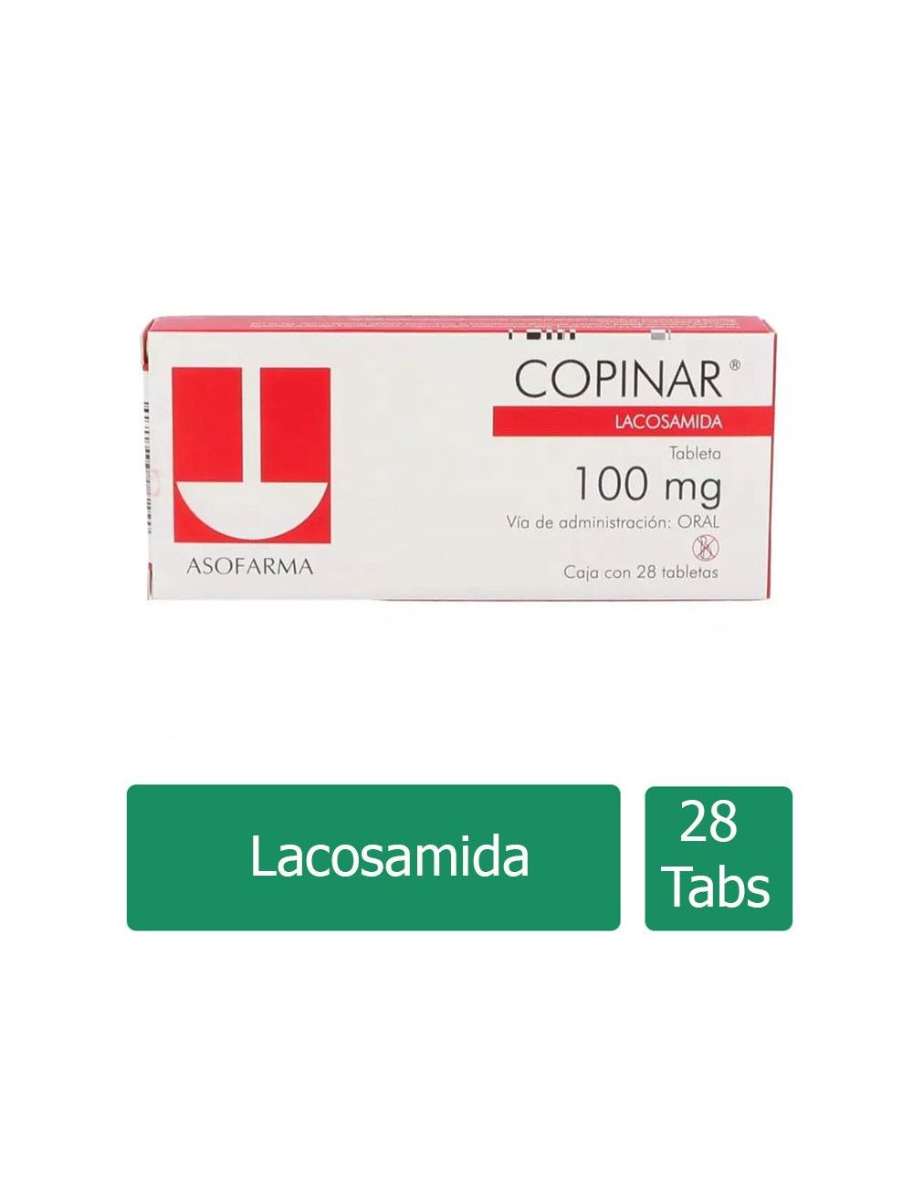 COPINAR® 100 mg (Lacosamida) | 28 Tabletas | ASOFARMA