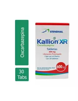 Kallion XR 600 mg 30 Tabletas | Oxcarbazepina | Stendhal