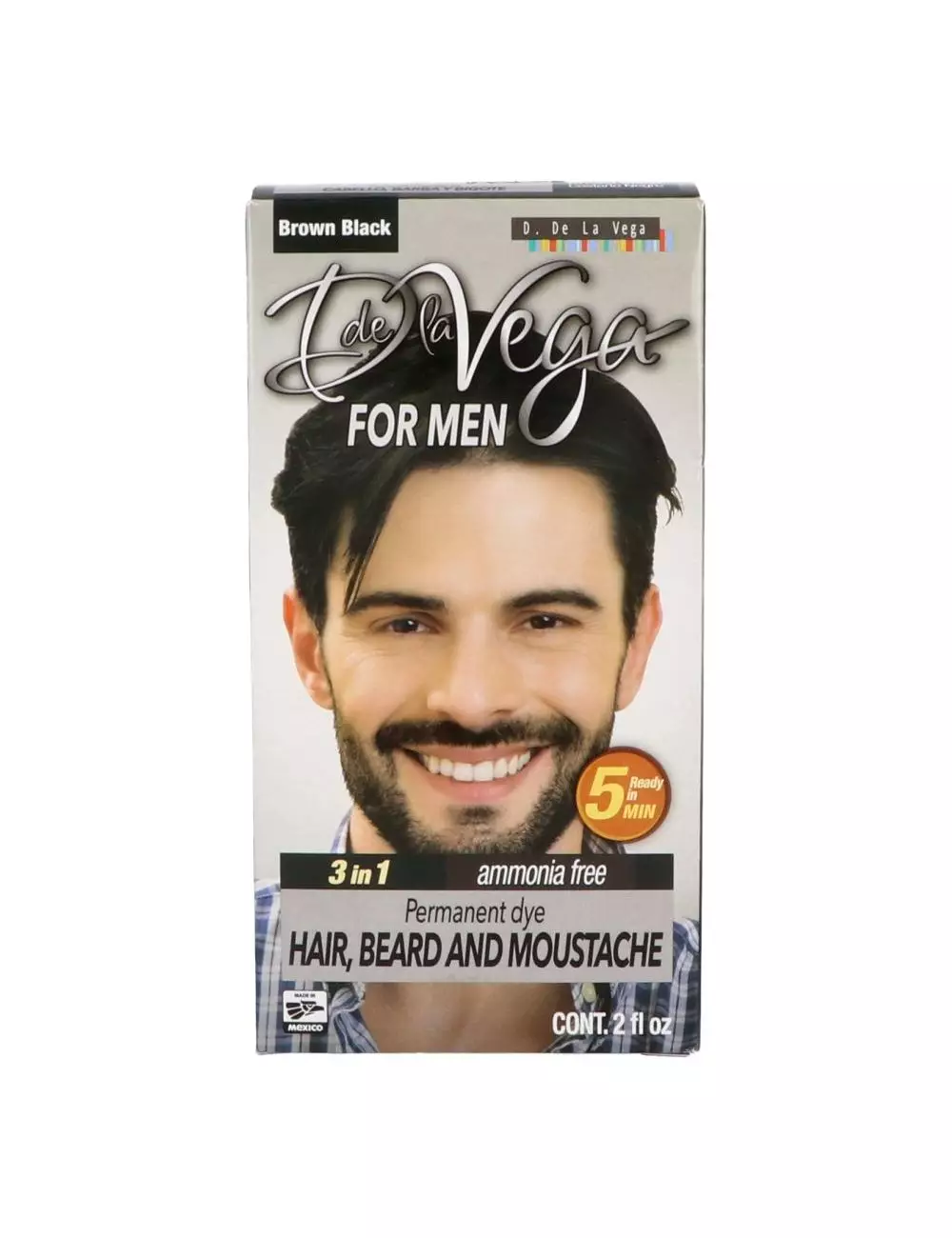 Tinte Para Hombre De La Vega Caja Con 60 mL Color Castaño Negro