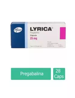 LYRICA® 25 mg - Caja con 28 cápsulas | Pregabalina | Pfizer