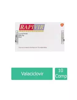 RAPIVIR® 500 mg - 10 Comprimidos | Valaciclovir | Laboratorio GlaxoSmithKline