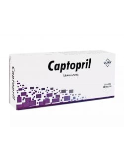 Captopril 25 mg Caja Con 30 Tabletas.