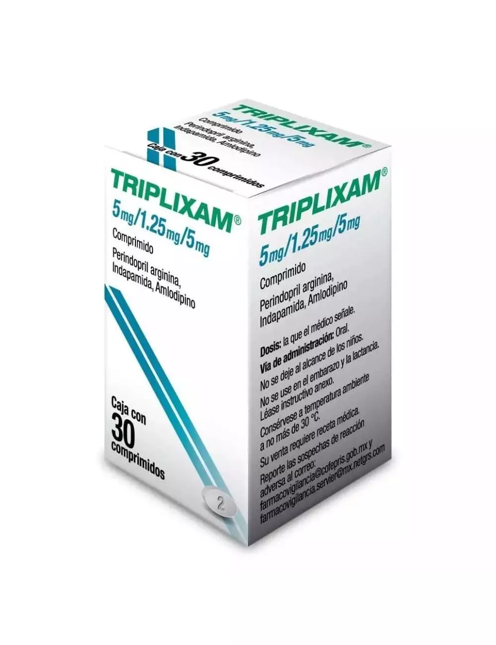 Triplixam 5 mg / 1.25 mg / 5 mg Caja Con 30 Comprimidos