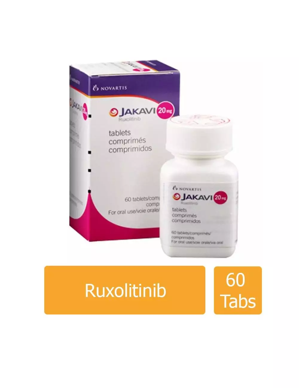 JAKAVI® 20 mg (Ruxolitinib) - 60 Tabletas - Novartis