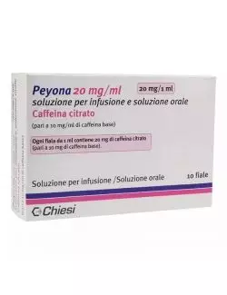 Peyona 20 mg/ml (Citrato de Cafeína) - Caja con 10 Frascos de 1 ml | Chiesi