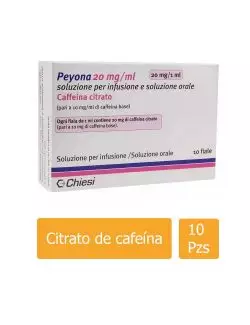Peyona 20 mg/ml (Citrato de Cafeína) - Caja con 10 Frascos de 1 ml | Chiesi