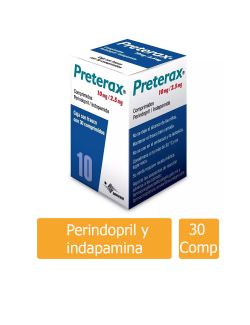 Preterax 10 mg / 2.5 mg Caja Con 30 Comprimidos