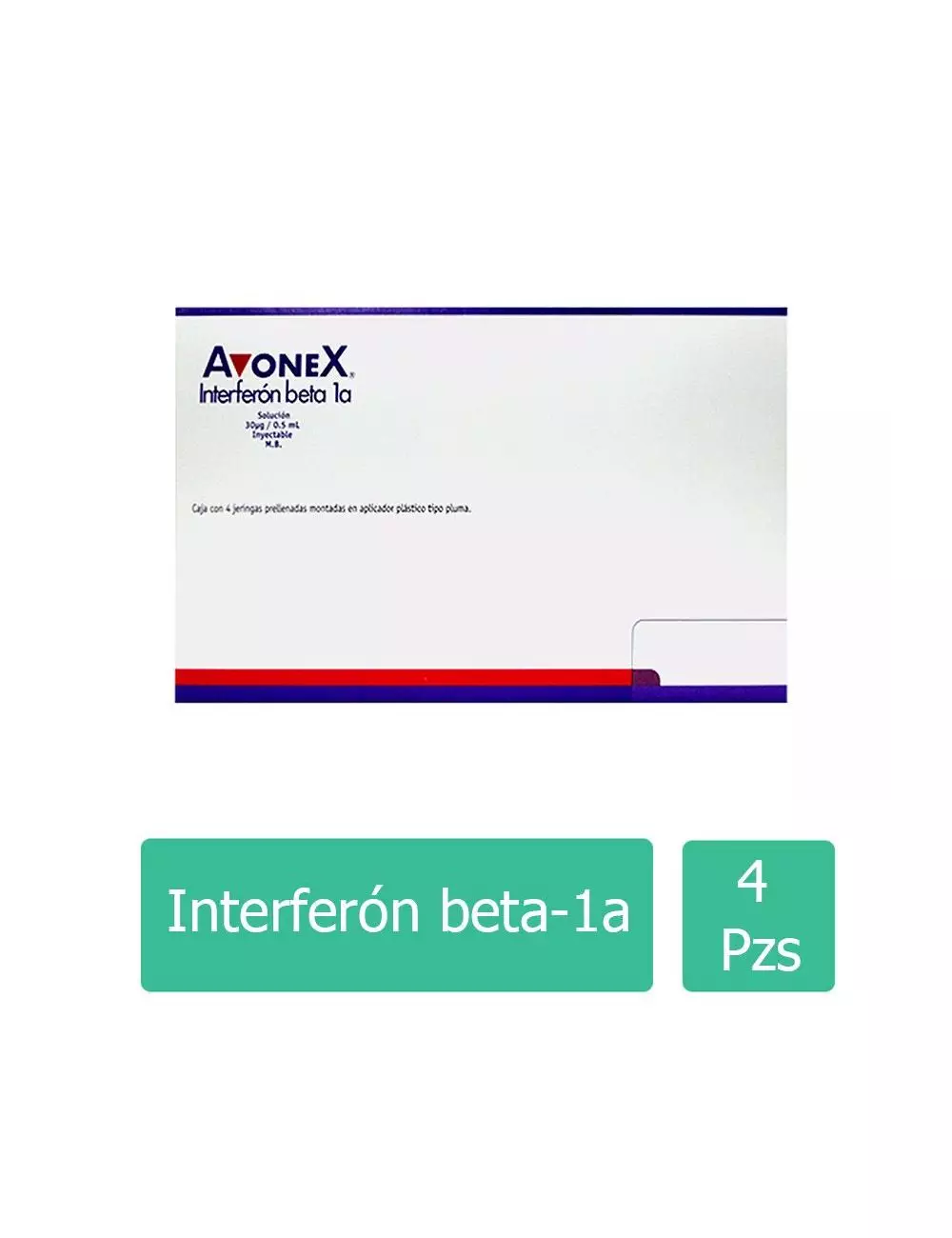 AvoneX® (Interferón beta 1a) 30 mg/5 ml - Caja con 4 Jeringas Prellenadas - Biogen - RX3