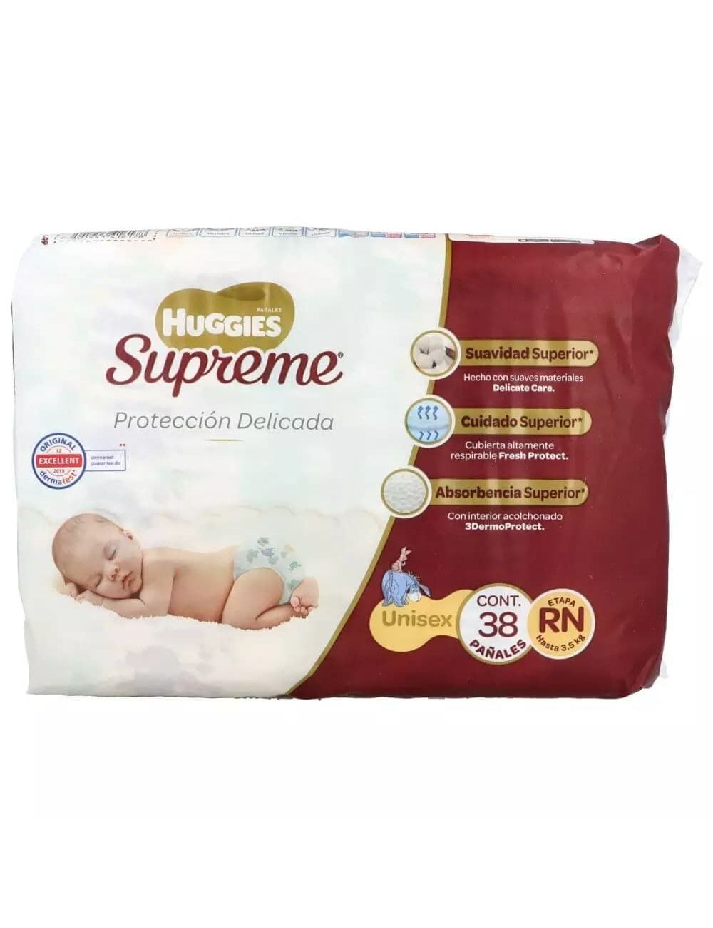 Huggies Supreme Recién Nacido Etapa RN Paquete Con 38 Pañales