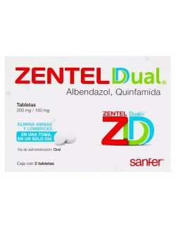 Zentel Dual 200 mg / 150 mg Caja Con 2 Tabletas