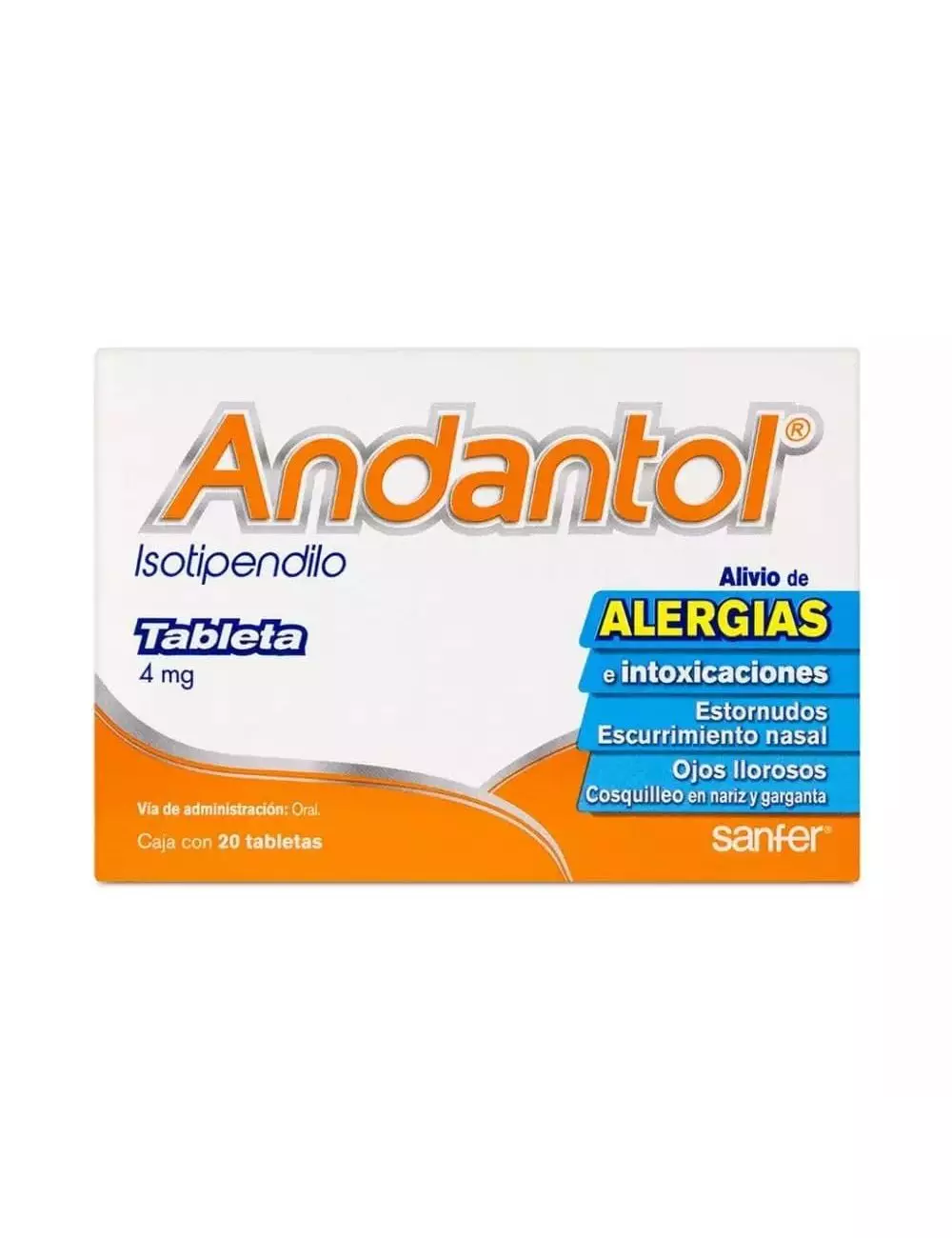 Andantol 4 mg Caja Con 20 Tabletas