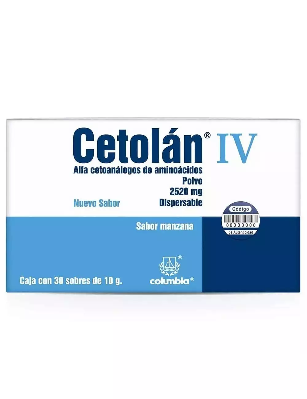 Celotán® IV 2520 mg (Alfa Etoanálogos de Aminoácidos) - Caja con 30 Sobres de 10g Sabor Manzana- Columbia