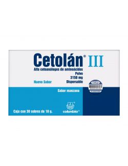 Cetolán III 3150 mg Caja Con 30 Sobres De 10g Cada Uno Sabor Manzana