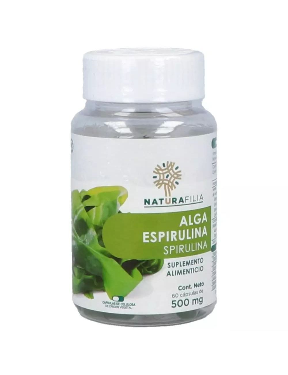 Alga Espirulina Bote con 60 cápsulas de 500 mg