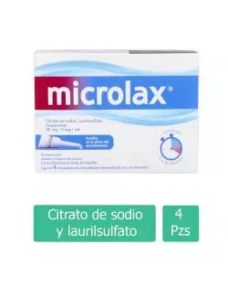 Microlax 5 mL Caja Con 4 Microenemas