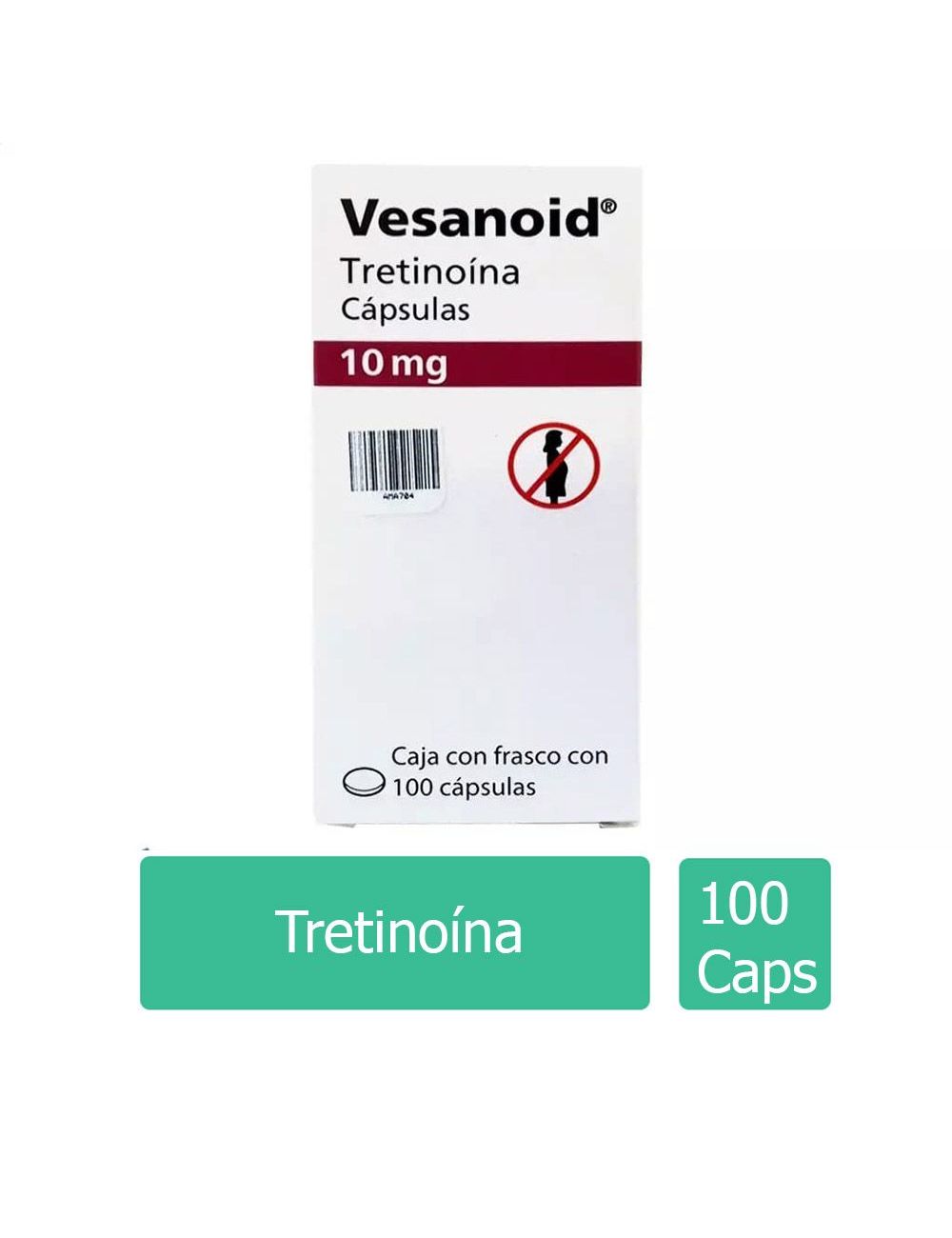 Vesanoid® 10 mg (Tretinoína) - 100 Cápsulas - M8 Pharmaceuticals