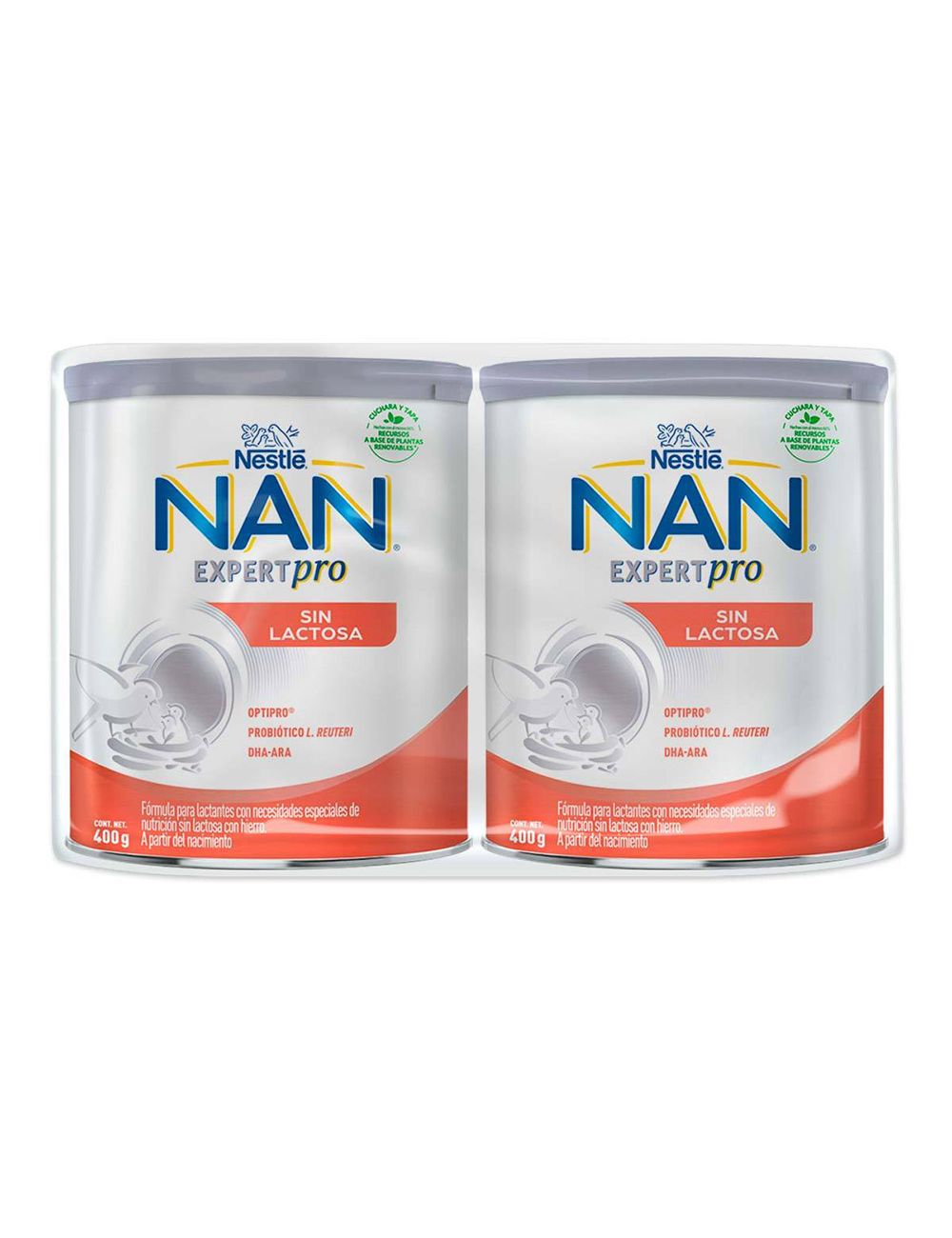 NAN Expert Pro Sin Lactosa 2 Latas Con Polvo De 400 g