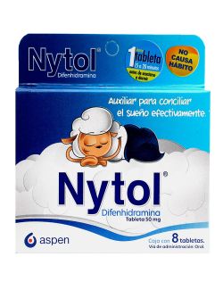 Nytol 50 mg Caja Con 8 Tabletas.