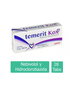 Temerit Kox 5 mg/12.5 mg Caja Con 28 Tabletas.