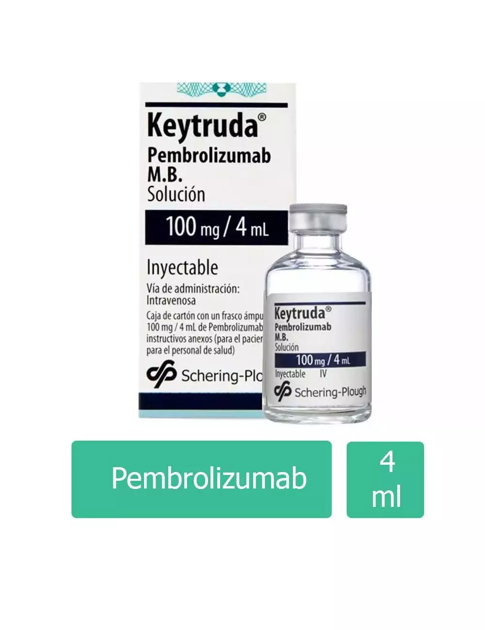 Keytruda® 100 mg/4 ml (Pembrolizumab) - 1 Frasco Ámpula - MSD - RX3