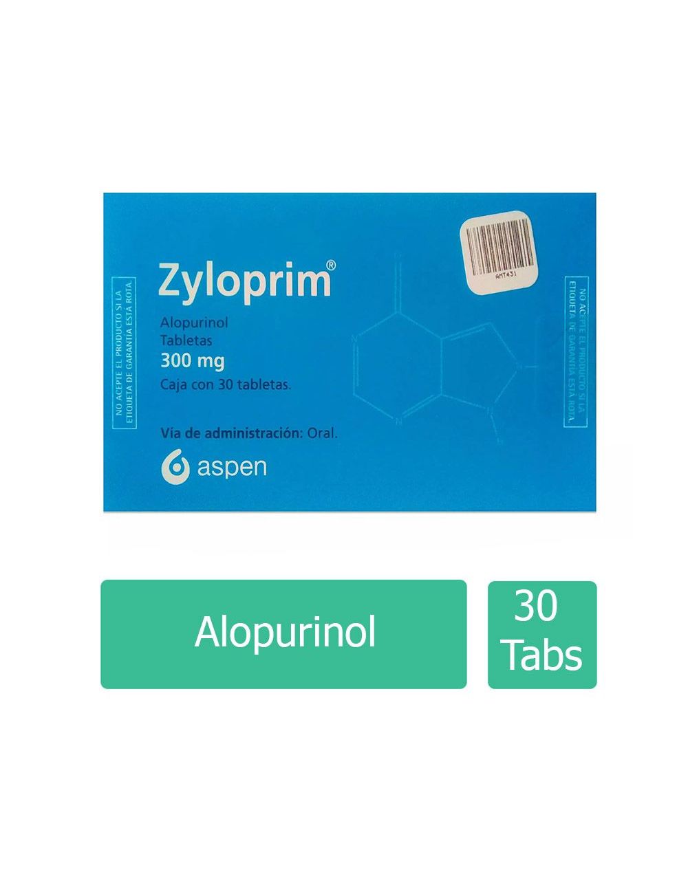 Zyloprim® 300 mg (Alopurinol) - 30 Tabletas - Aspen