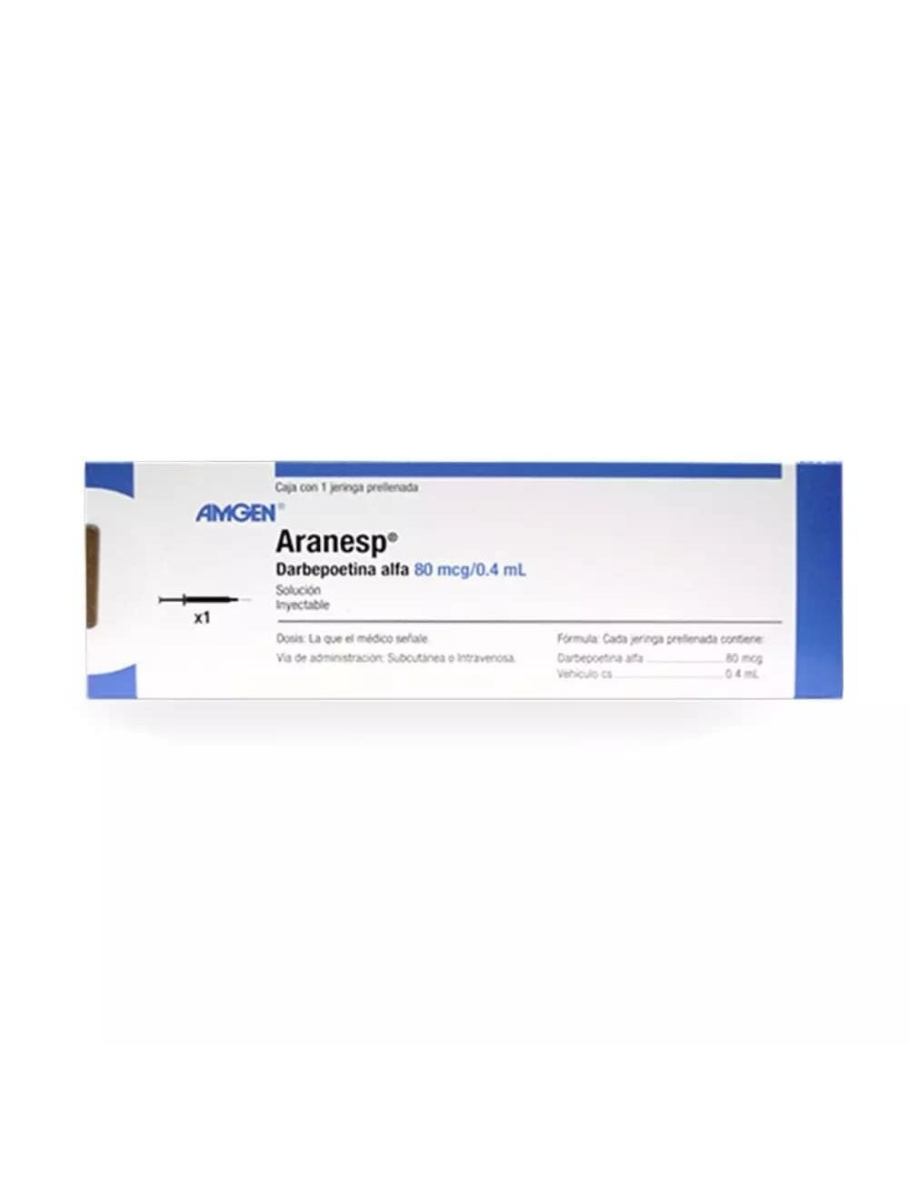 Aranesp 80 mg Caja Con Jeringa Prellenada 0.4 mg - RX3